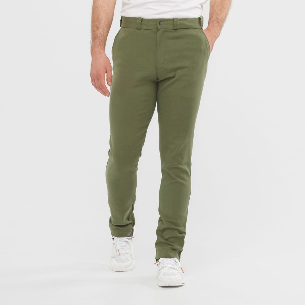 Salomon Singapore Mens Pants - OUTLIFE CHINO M Olive | 42369-EYCK